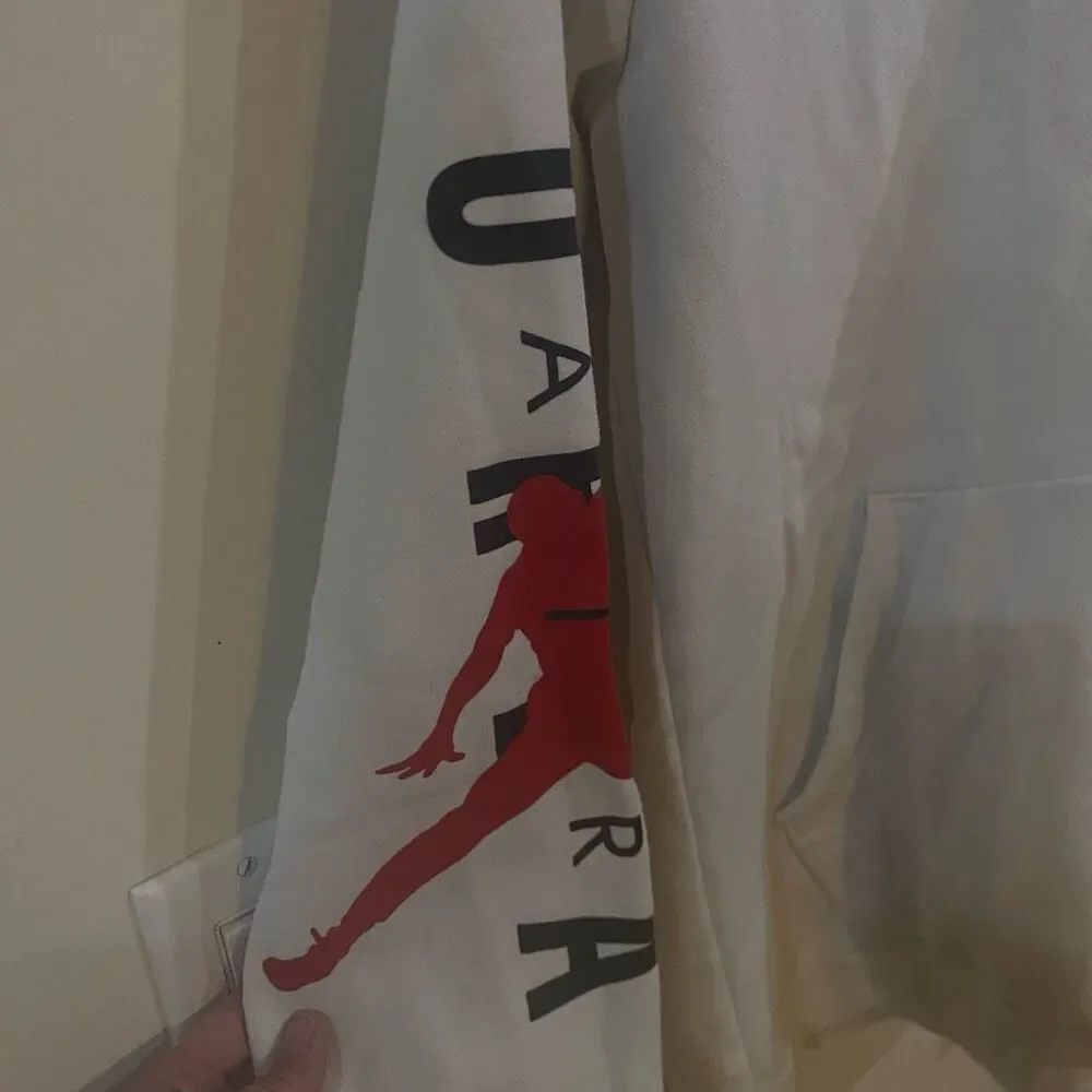 Jordan Air white red hoodie medium see photos